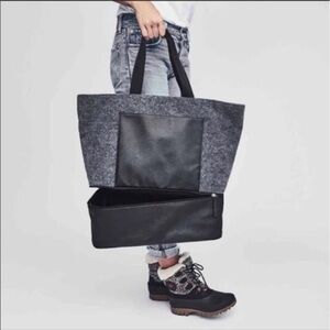DSW new grey travel weekender bag w/shoe section